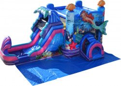 Mermaid Bounce House w/ Single Lane Slide Wet/Dry